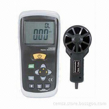 CFM/CMM Thermo-Anemometer with NTC-Type Thermo-Resistant Temperature Sensor